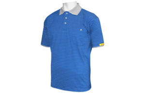 HB CONDUCTEX Gr. XS-3XL ESD Unisex Polohemd Polo Shirt blau grau kurzarm NEU