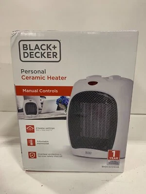 Black+Decker Personal Ceramic Heater White One Size NIB - Image 1 of 2