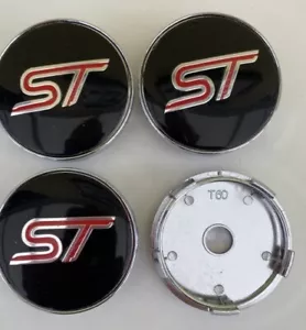 FORD FOCUS COMPATIBLE ST RED SET OF 4 x60mm WHEEL CAPS.PLEASE MEASURE -FREE POST - Picture 1 of 1