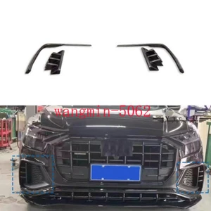 For Audi Q8 SQ8 2019-2023 Dry Carbon Fiber Front Bumper Lip Spoiler Fins Canards - Picture 1 of 7