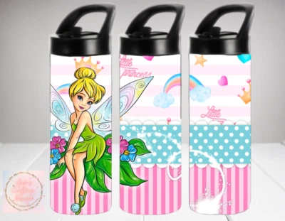 Botella de agua para niños ThinkerBell Fairy 16 oz tapa abatible de acero inoxidable Foto 1 de 3