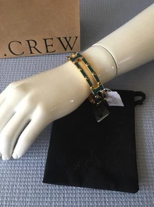 J Crew Teal Hinged Bangle Bracelet New With Tags - Picture 1 of 12