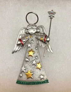CHRISTMAS ANGEL FASHION BROOCH IN PEWTER - NEW - Bild 1 von 2