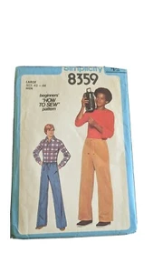 VTG Simplicity UNCUT #8359 Men's Large Pants Pattern - Picture 1 of 6