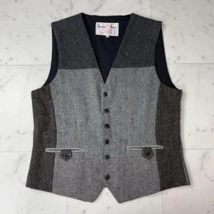 Harris Tweed 1998 UK Kleidung Herren Weste Größe XL Grau Geschenk Aus Japan - Bild 1 von 12