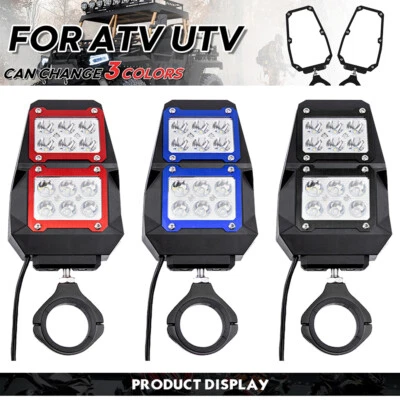 Espejos retrovisores laterales con jaula antivuelco de 1,5"-2" con luz LED para Polaris RZR Can-Am SXS Foto 1 de 4