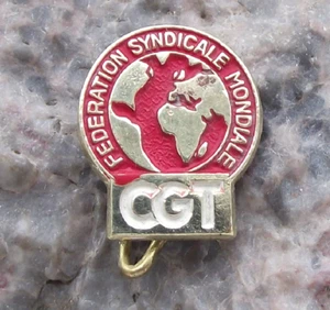 Vintage CGT French Trade Union Federation Syndicale Mondial Worker Pin Badge - Picture 1 of 10