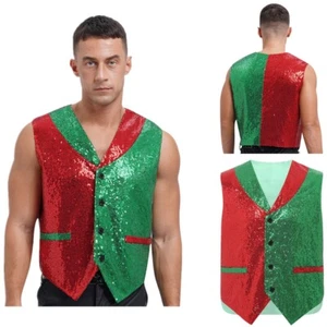 Chaleco de Navidad de Disfraces para Hombre Chaleco de Contraste Chaleco Brillante Papá Noel Rendimiento Superior - Imagen 1 de 19