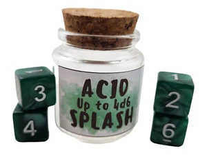 Acid Splash dice set, dnd, TTRPG, green D6 dice. - Picture 1 of 5