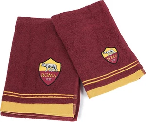 AS Roma Handtuchset 1+1 Größe 60x100-40x60 Logo Offizielles Produkt Mikroschwamm - Bild 1 von 2