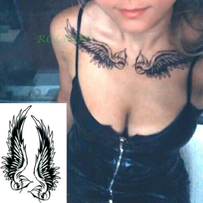 Wings Tattoo Angel Body Back Girls Unisex Adults Large