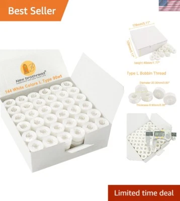 Comfortable Soft Spun Polyester 144pcs Prewound Bobbins - Machine Wash Safe - Image 1 of 4