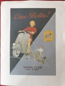 POSTER 33X43 CIAO BELLA, VESPA CLUB - Bild 1 von 1