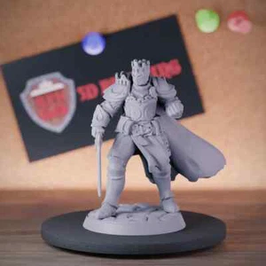 King Human DnD Miniature Knight Dungeons and Dragons Mini DnD 5e TTRPG - Picture 1 of 8