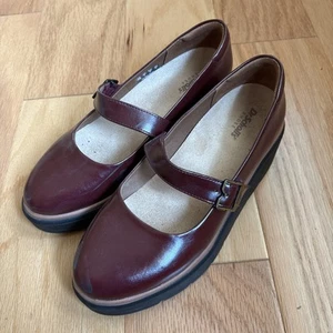 Dr Scholl’s Danya Womens Size 7.5 Burgundy Leather Mary Jane Platform Shoes - Picture 1 of 6