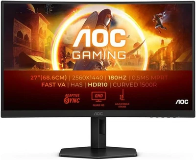 Monitor para juegos AOC CQ27G4X 27" 16:9 WQHD 180Hz curvo VA WLED HDR, negro Foto 1 de 4