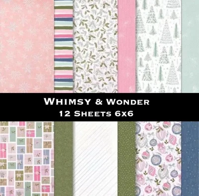 Stampin Up WHIMSY & WONDER DSP Designer Series Paper 12 Sheets 6x6 Christmas - Image 1 of 3
