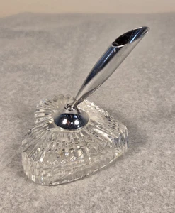 Waterford Klar Geschliffen Kristall Herzförmig Schreibtisch Stift Halter Briefbeschwerer - Bild 1 von 7