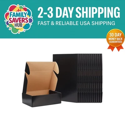 Pack of 20 Black Shipping Boxes, Versatile 12x9x4 - Ideal for Business and Gifts - Image 1 of 4