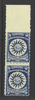 Bigjake: RS-290,  1/8 cent J. Ellwood Lee Co. Pair - MNH  - Match & Medicine - Image 1 of 2