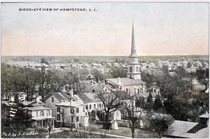 Hempstead L.I. Cartolina NY-New York vista occhio di uccellino pubblicata S.Demott - Foto 1 di 2