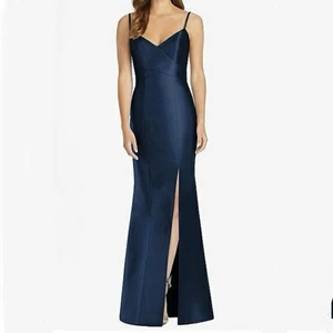 NWT Alfred Sung Midnight Navy Spaghetti Strap Mermaid Dress Size 12 - Picture 1 of 9