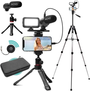 Movo iVlogger Vlogging Kit für iPhone Fullsize Stativ - Lightning kompatibel - Bild 1 von 8