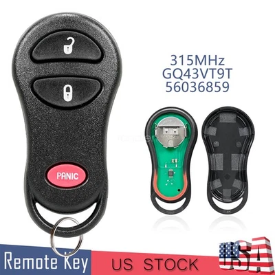 For 1999 2000 2001 2002 2003 2004 Jeep Grand Cherokee Remote Key Fob GQ43VT9T 3B - Image 1 of 4