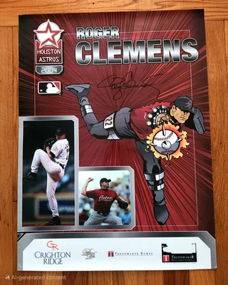 ROGER CLEMENS SIGNED AUTOGRAPHED 18 X 24 BASEBALL PROMO POSTER - Image 1 of 3