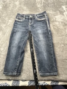 LA IDOL Blue Jeans Capri Youth Girls Size 12 Embellished Pockets - Picture 1 of 5