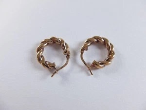 BOTTEGA VENETA Twist gold plated Sterling silver hoop earrings authentic - Picture 1 of 6