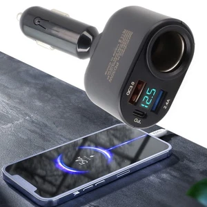 Austausch Auto-Ladegerät Blau LED Schnelles Laden Schwarz Telefon Ladegerät - Zdjęcie 1 z 24