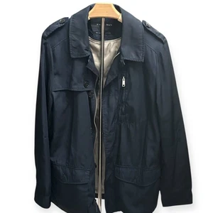 Zara Man Medium Navy Blue Rain Jacket Waterproof Tactical Outdoor Gorpcore - Picture 1 of 6