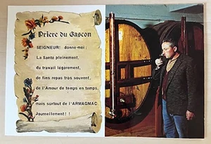 Alte Postkarte ohne Post - France Gers - "Priere du Gascon" - Armagnac - Brandy - Bild 1 von 2