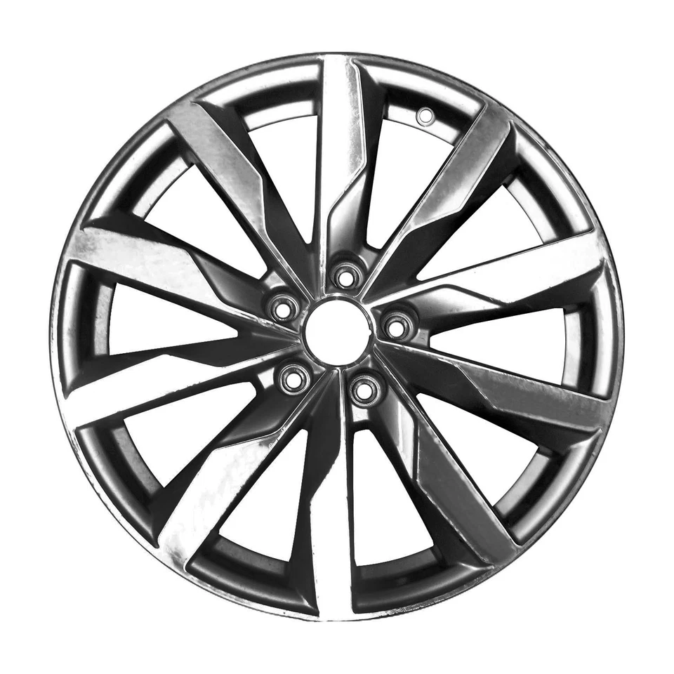 18x8 10 Spoke Aluminum Wheel Machined and Painted Bright Silver 560-58992 - Image 1 of 1