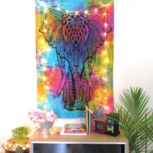 Beautiful Multi Elephant Boho Cotton Hippie Dorm Decor Throw Wall Hanging Poster - Picture 1 of 5