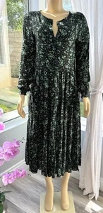 Vestido midi floral para mujer Zara The Angel en negro y verde talla XS X-PEQUEÑO - Imagen 1 de 14