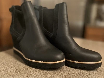 Botas resistentes al agua TOMS para mujer talla 6 Maddie negras con suela de cuña K-667 Foto 1 de 4