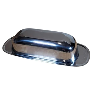 Butter Dish Covered Chrome Metal Mid Century Modern Denmark Lundtofte M27 - Picture 1 of 5