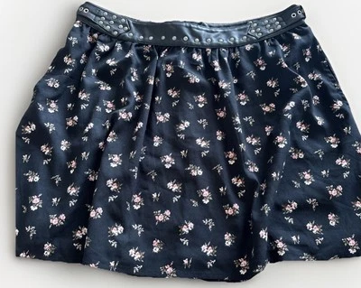 Maison шотландский будуар короткая юбка черный цветок искусственной кожи с заклепками пояс 8/M - Изображение 1 из 4