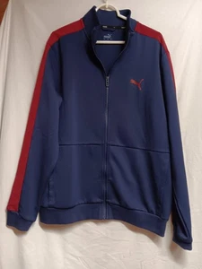 Puma Track Jacket Mens Size Large Blue Burgandy Full Zip New No Tags - Picture 1 of 6