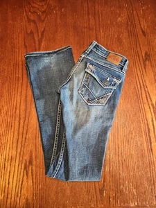 BKE Stella Jeans Womens 24x31.5 Stretch Boot Flap Pockets Embroidered (A309) - Picture 1 of 8