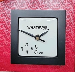 Whatever 4.25" X4.25" Desk or Wall Clock with Scrambled Numbers - Imagen 1 de 10
