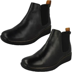 Ladies ROWAN Zip Up Wedged Leather Ankle Boots Wide Fitting By Padders - Picture 1 of 35