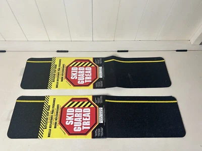 2X PROTECTOR ANTIDESLIZANTE 6" X 24" L Negro/Amarillo Banda de rodadura de escalera - NUEVO Foto 1 de 4