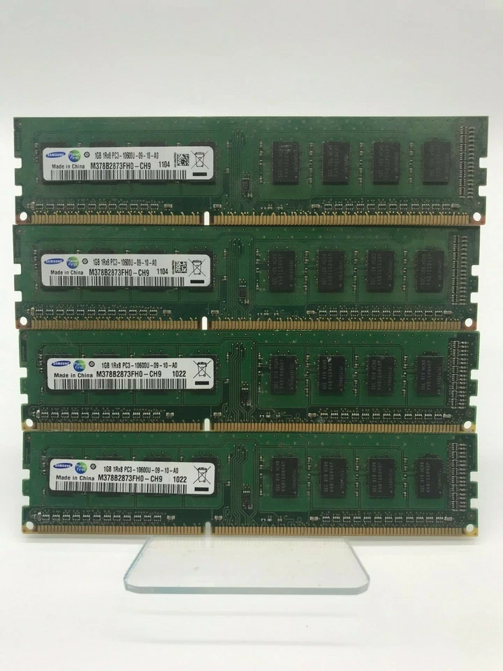 Samsung 4GB (4X1GB)  PC3-10600U M378B2873FH0-CH9  Ram Memory  - Image 1 of 1