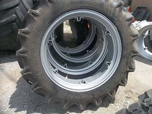 FORD JOHN DEERE (2) 11.2x28 Tractor Tires w/ Rims & (2) 550x16 3 rib w/tubes - Picture 1 of 4