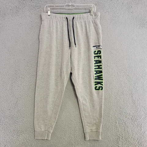Seattle Seahawks Sweatpants Mens M Medium Gray Tapered Leg Crop Drawstring Cover