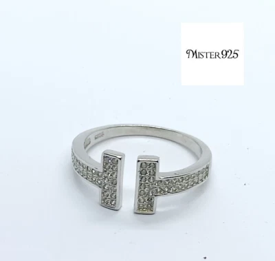 Anelli in Argento 925 per Donna, Anello Regolabile in Argento con zirconi - Immagine 1 di 4