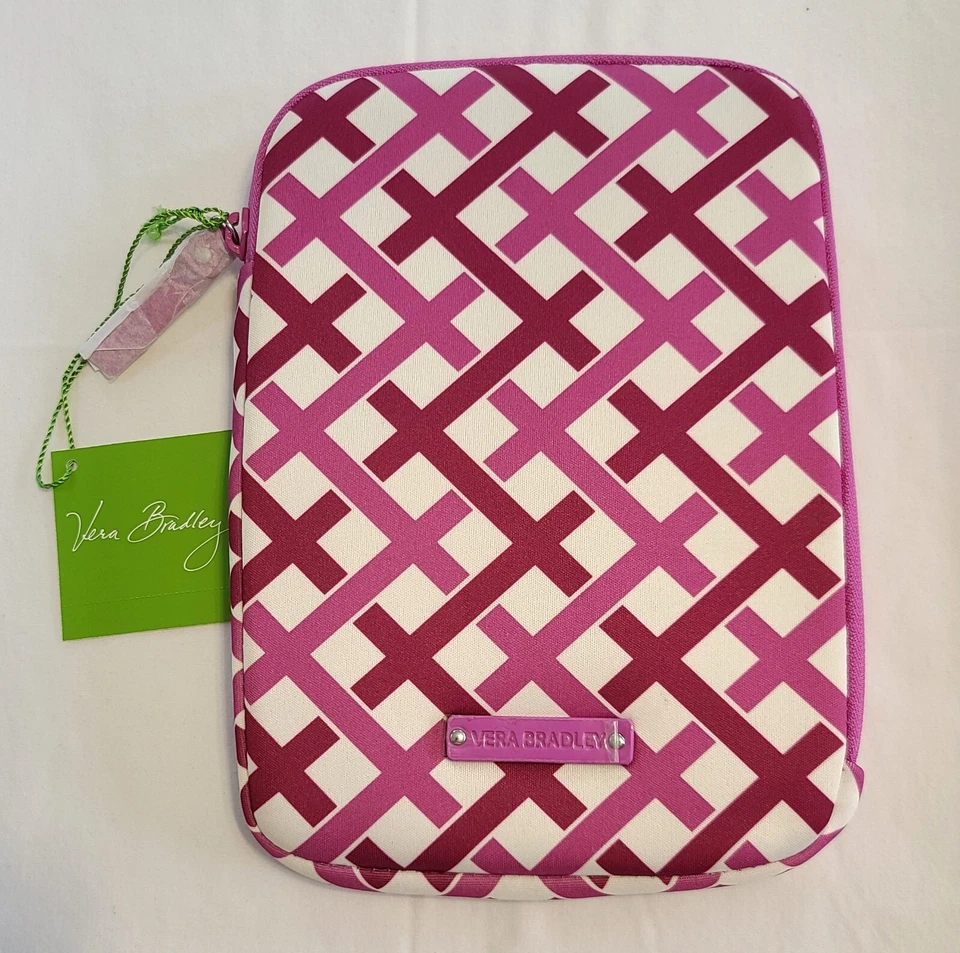 Vera Julep Tulip eReader eBook Sleeve Neoprene 8.5x6.5 Padded Zip Catch All Bag - Image 1 of 4